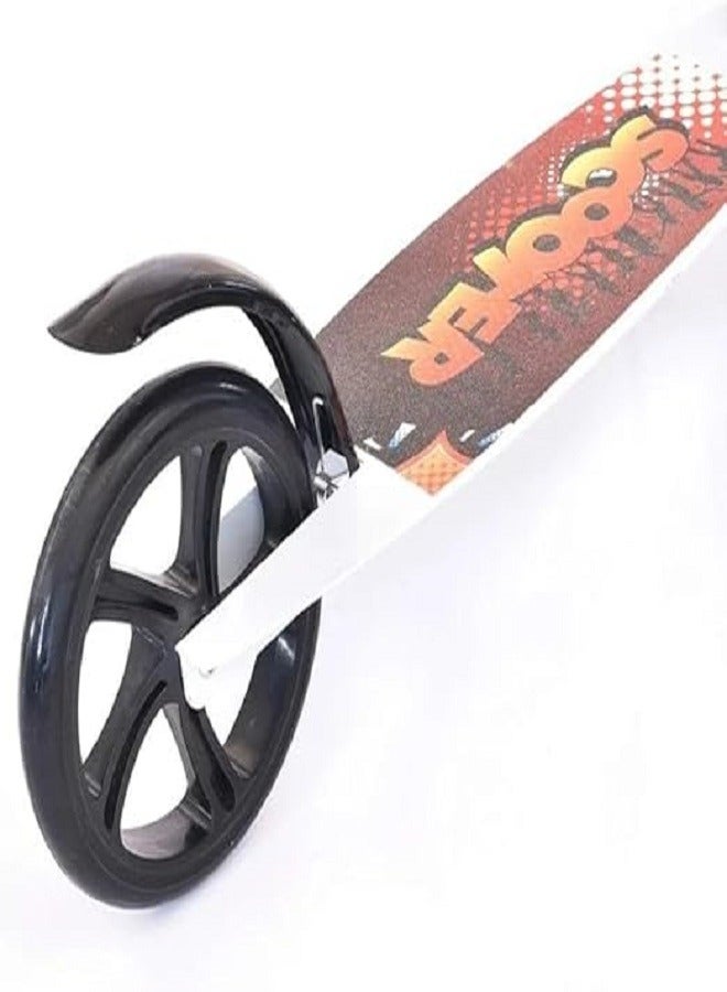 سكوتر جامبو قابل للطي مع فرامل - هيكل معدني عالي التحمل (أبيض) - Image 4