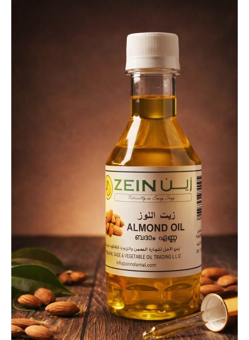 Zein Almond Oil Pure Sweet Almond Oil – Zait Al Loz Cold Pressed Natural Oil for Skin, Hair & Wellness Support – Rich in Vitamin E & Nutrients – 100ml - Image 1
