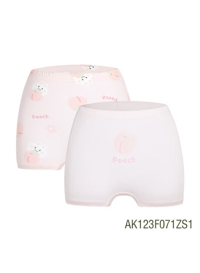 Aimer Children's Underwear, Girls' Spring Modal Mid-rise Boyshorts, 2-pack, Pink Base With Peach Pattern, Size 100 - Image 5