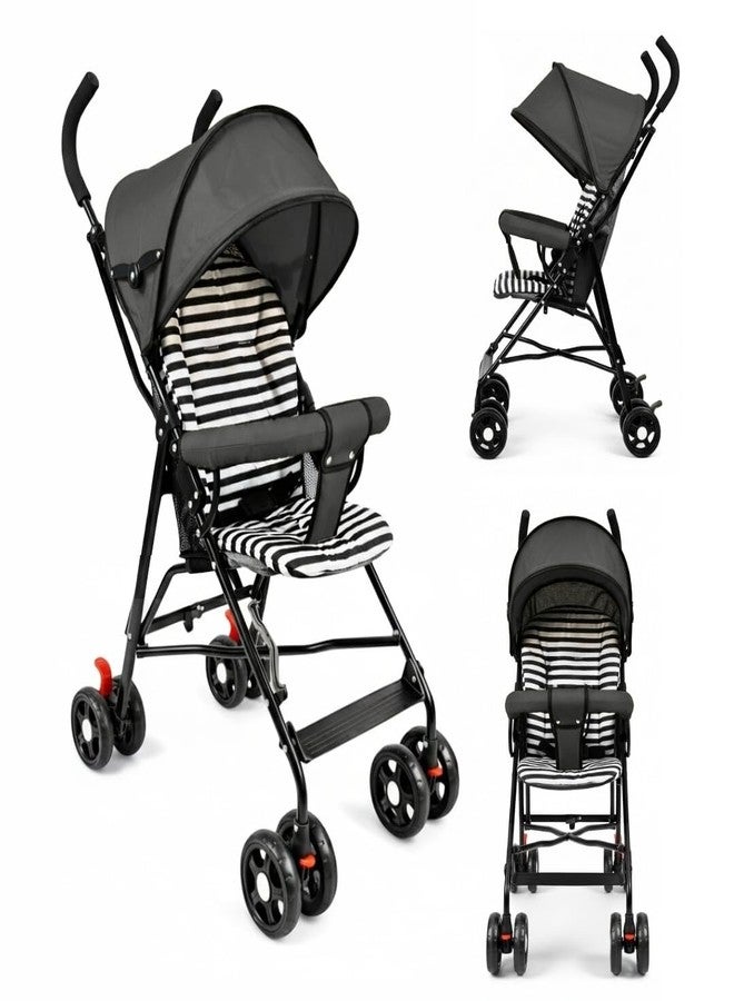 أو بيبي عربة أطفال OBABY مزودة بمقعد قابل للإمالة، ومظلة قابلة للتعديل، وحزام أمان، وعجلات سلسة، وتصميم قابل للطي صغير الحجم (عربة أطفال قابلة للطي رمادية اللون) - Image 1