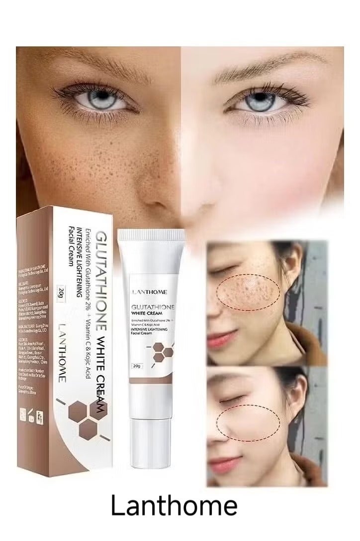 Lanthome Glutathione White Cream Facial Dark Spots Remover 2% Glutathione Face Cream Whitening Moisturizing Facial Cream Face Moisturizer Facial Skin Care Cream Intensive Lightening Facial Cream 20g - Image 1