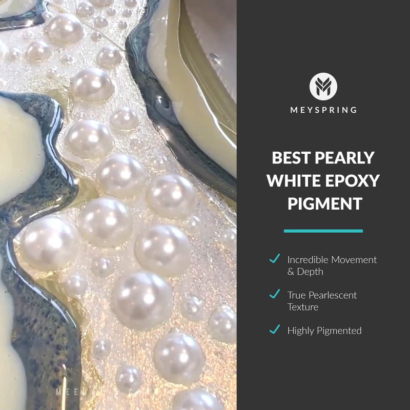 MEYSPRING White Pearl Mica Powder - 50g - White Resin Art Pigment - Mica Powder for Epoxy Resin - UV Resin Dye - Image 5