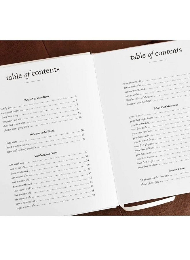 DUNCAN & STONE PAPER CO. كتاب السنة الأولى للطفل - كتاب ذكريات عائلي لحفظ ذكريات الطفل لتوثيق اللحظات المهمة، الصور المفضلة والمزيد - كتب الحمل (كريم، 112 صفحة) - Image 3