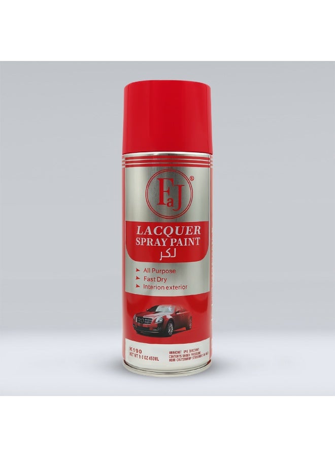 FJ K190 All-Purpose Fast Dry Lacquer Spray Paint - Interior/Exterior, Multi-Surface, High Gloss, UV & Corrosion Protection (450ML) - Image 4