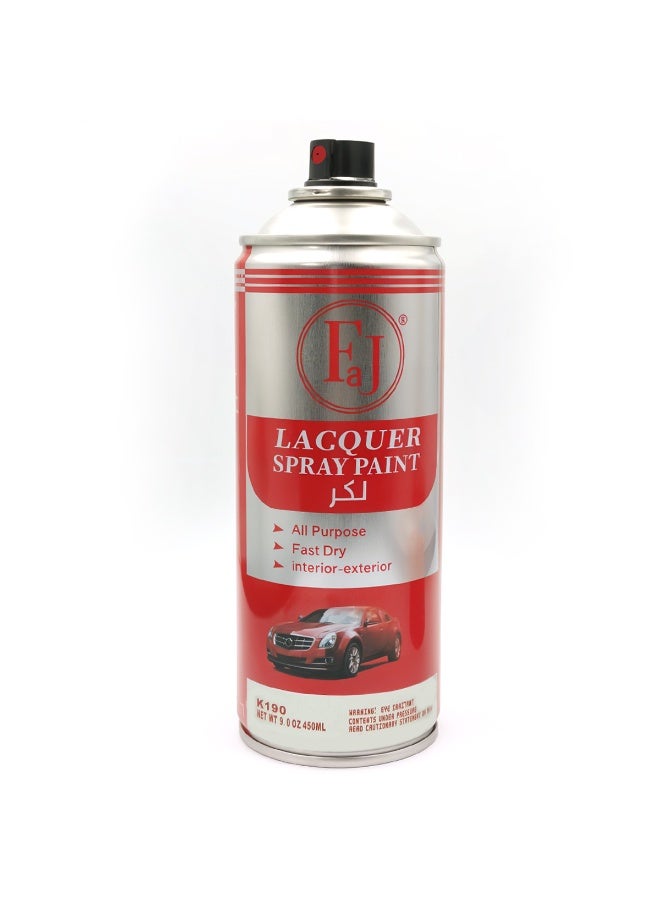 FJ K190 All-Purpose Fast Dry Lacquer Spray Paint - Interior/Exterior, Multi-Surface, High Gloss, UV & Corrosion Protection (450ML) - Image 5