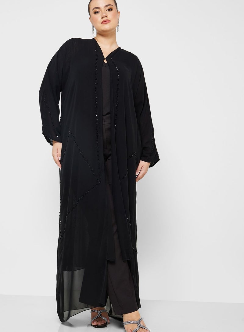 V-Neck Embellished Abaya