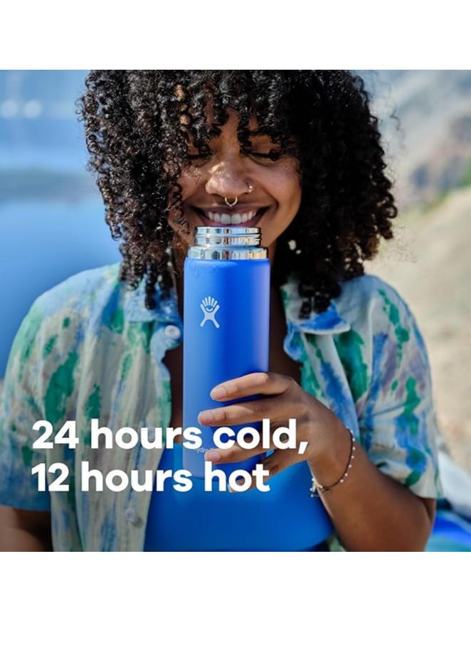 Hydro Flask Hydro Flask - Water Bottle 1180 ml (40 oz) - Vacuum Insulated Stainless Steel Water Bottle Flask with Leak Proof Flex Cap with Strap - BPA-Free - Wide Mouth - White  - Image 2