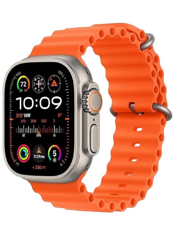 في & حول X9+ ULTRA 2 Series، شاشة SUPER AMOLED مقاس 9 بوصات، يدعم الذكاء الاصطناعي، دردشة، GPT، GPS، NFC، بلوتوث، مكالمات V5، شاحن لاسلكي، برتقالي - Image 1