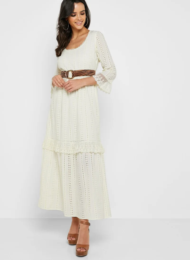 VERO MODA Pleated Flute Sleeve Dress