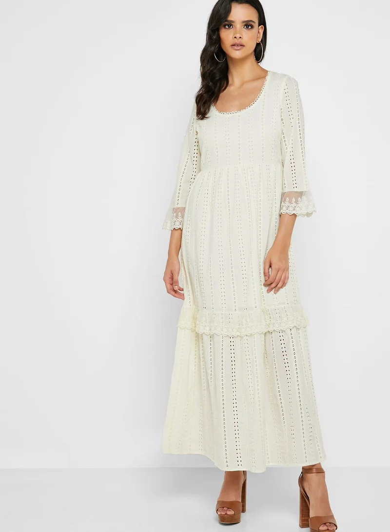 VERO MODA Pleated Flute Sleeve Dress