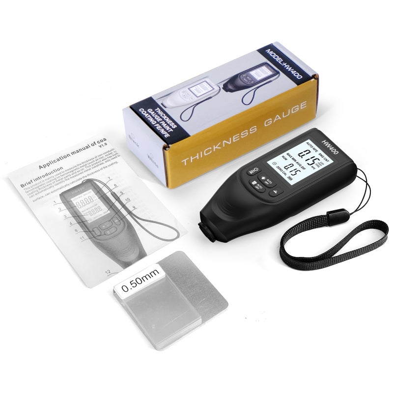 Paint Thickness Gauge 0-2000Um: High Precision 1Um Fe & Nfe Measurement - Smart Durable Design Paint Testing Meter for Automotive Workshops Manufacturing Industry Laboratory Quality Control - Image 3