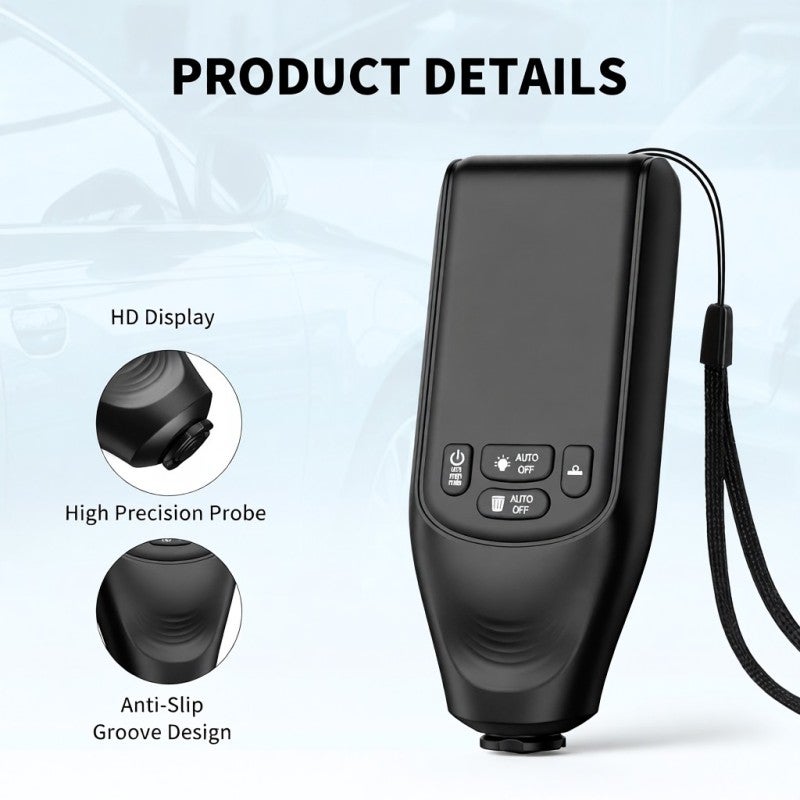 Paint Thickness Gauge 0-2000Um: High Precision 1Um Fe & Nfe Measurement - Smart Durable Design Paint Testing Meter for Automotive Workshops Manufacturing Industry Laboratory Quality Control - Image 4