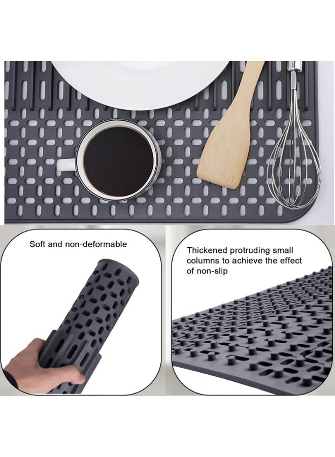 YelaJoy Silicone Sink Mat Protectors for Kitchen, Rubber Non-Slip, Folding Sink-Protector of Farmhouse Stainless Steel Porcelain Sinks (17''x 12.6'', Grey) - Image 4