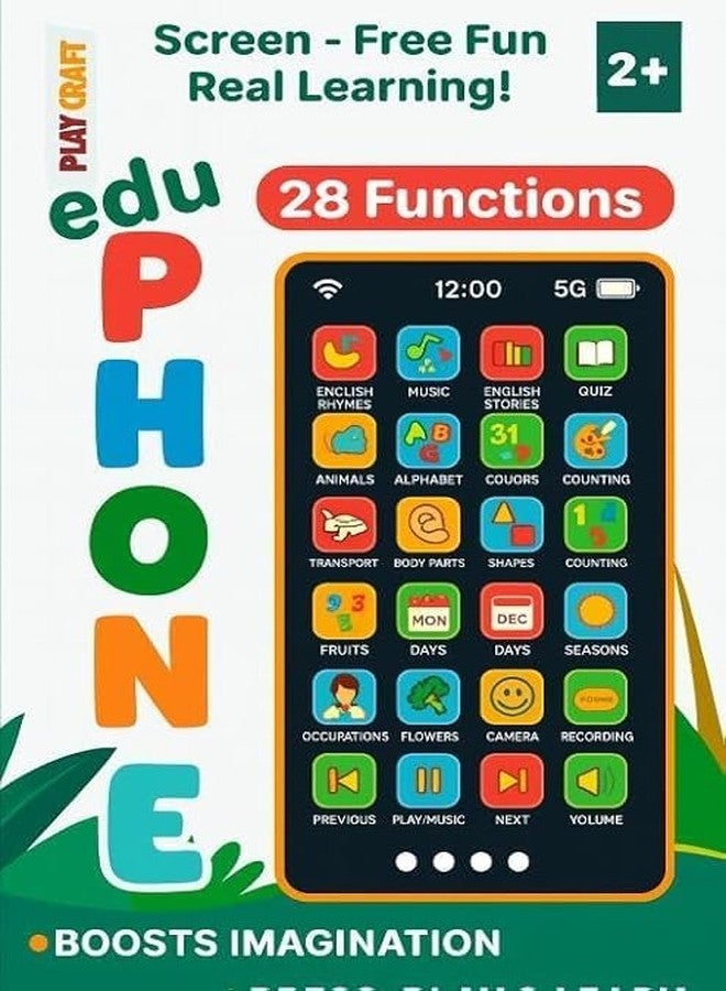 ARTHDEEP Edu Phone Multi Language Learning Toy for Kids | HindiŊ Languages | 28 Learning Functions | Musical Educational Mobile Toy with Camera Sound & Flash | for Boys & Girls 2+ Years - Image 1