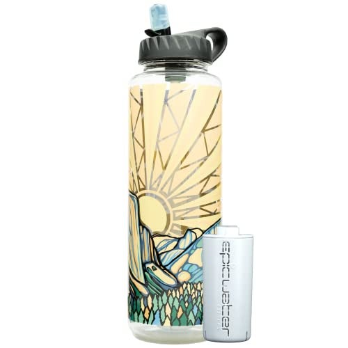 Epic Water Filters Nalgene OG Water Bottle with Filter USA Made BPA Free Removes 9999 Tap Water Contaminants Forever Chemicals Honnold Foundation Art 48 oz - Image 1