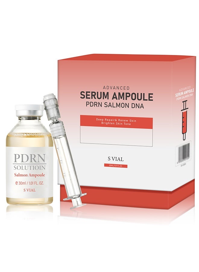S VIAL أمبول سيروم حمض السلمون Pdrn - سيروم حمض الهيالورونيك، العناية بالبشرة قبل المكياج، سيروم مرطب مضاد للشيخوخة للبشرة الحساسة، قوارير محمولة مع النياسيناميد، للوجه والرقبة 30 مل - Image 1