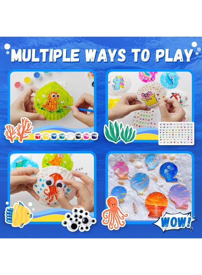 TFiOXL Kids Sea Shell Painting Kit, Arts & Crafts Painting Gifts for Boys Girls, DIY Creative Craft Activities Toys Birthday Gifts - Image 3