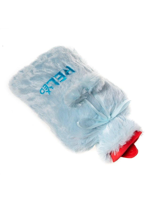 Biggdesign 2L Large Hot Water Bag with Soft Plush Cover, Cold & Hot Compress, Washable Hot Water Bag for Cramps, Neck and Back Pain, Feet and Shoulders, Light Blue - Image 3