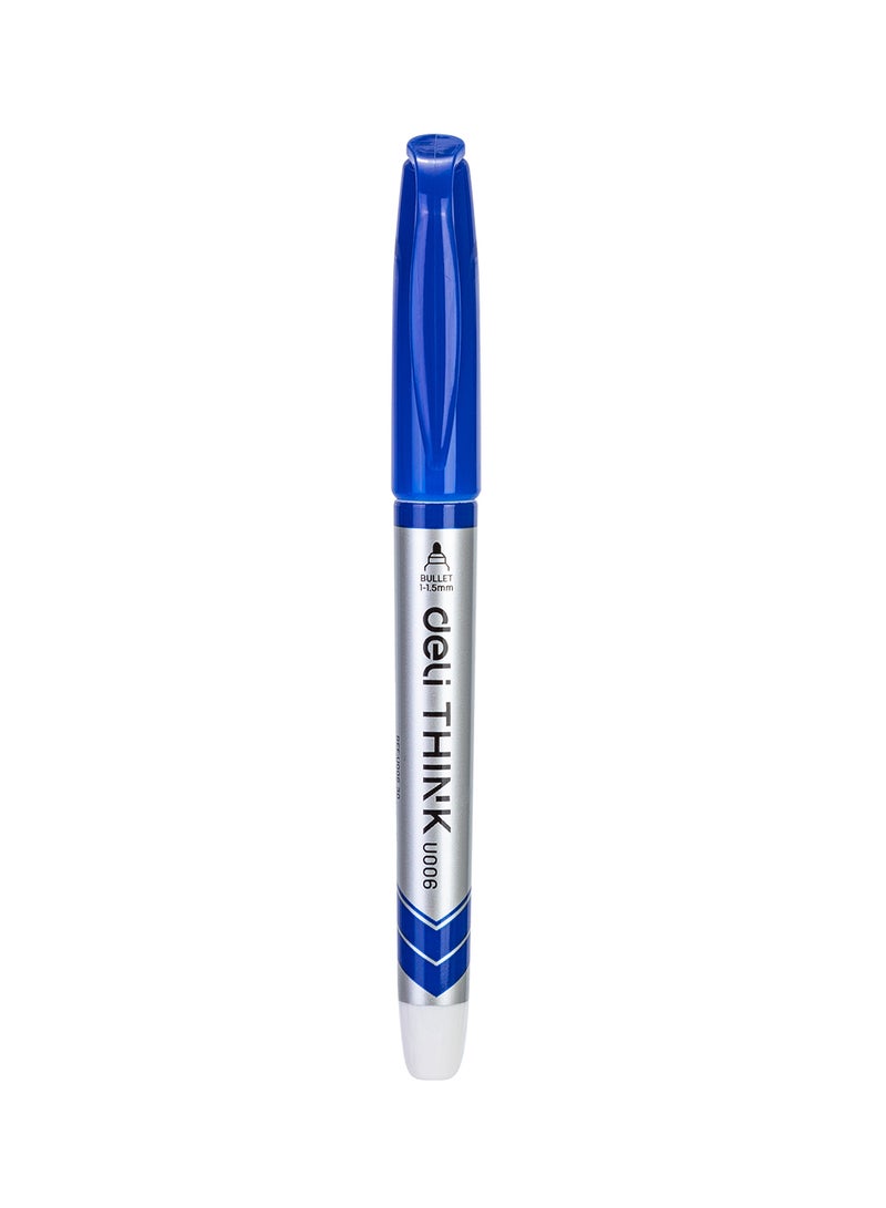 Deli Dry Erase Whiteboard Marker , Low Odor , Non-Toxic , Pack of 12 Blue Pens - Image 1