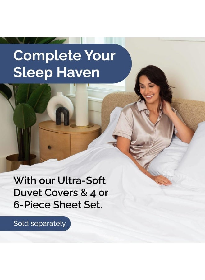 CGK Unlimited Comforter Duvet Insert Warm, Lightweight & Breathable Queen Size Down Alternative Set Hotel Quality Bedding