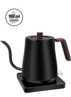SINCHER Electric Temperature Control Gooseneck Kettle, Pour Over Kettle for Coffee Tea Brewing, Stainless Steel Inner Lid and Bottom, 1200W Rapid Heating,For office tea,Matte Black  - Image 1
