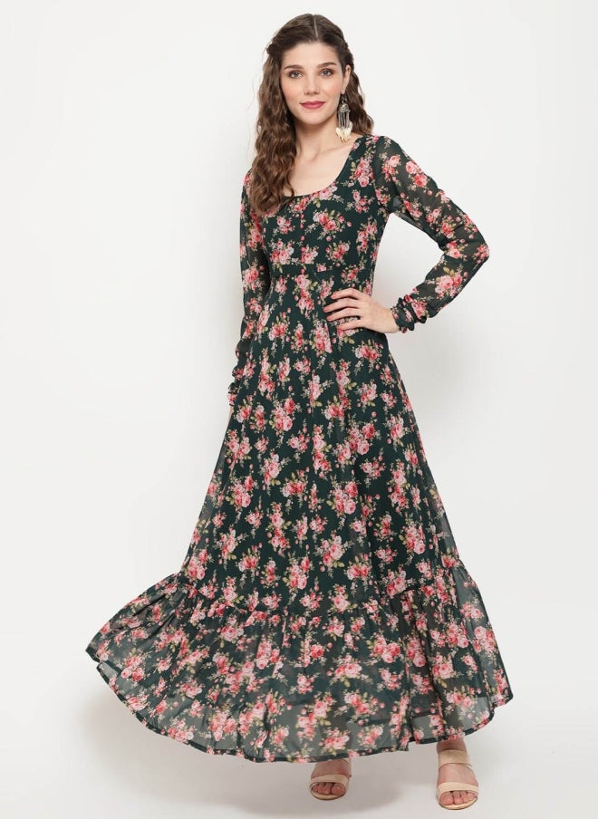 AKS Floral Printed Maxi Dress for Women - Image 1
