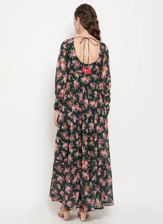 AKS Floral Printed Maxi Dress for Women - Image 5