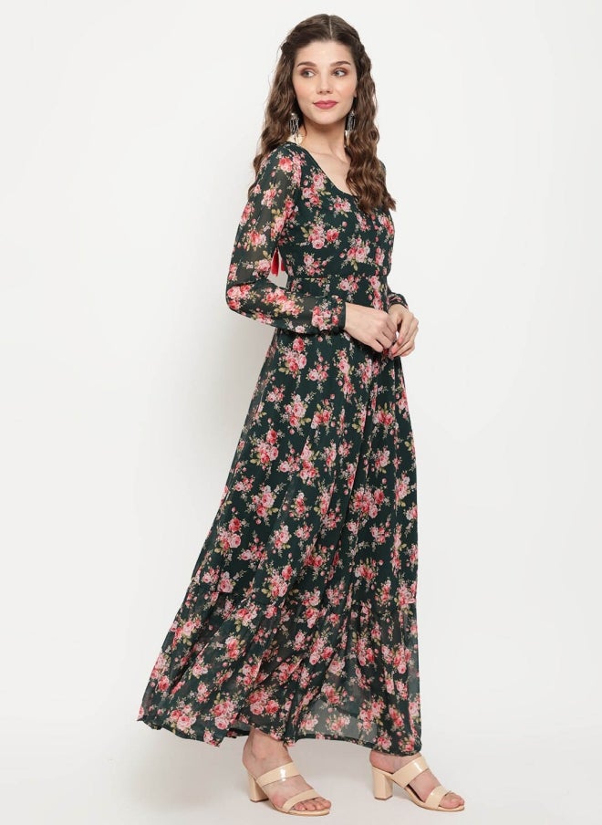 AKS Floral Printed Maxi Dress for Women - Image 3