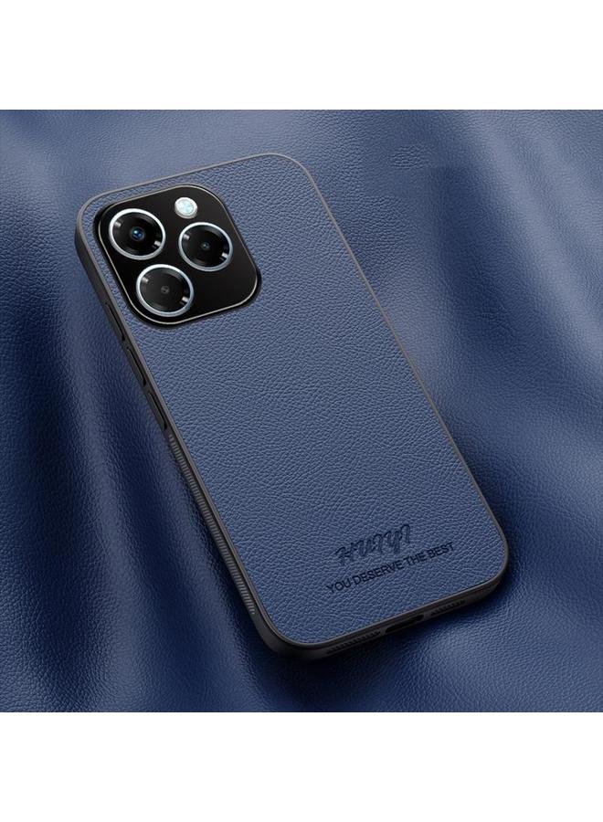 جراب هاتف مغناطيسي من الجلد من HUIYI لهاتف Infinix Note 40X 5G (أزرق)