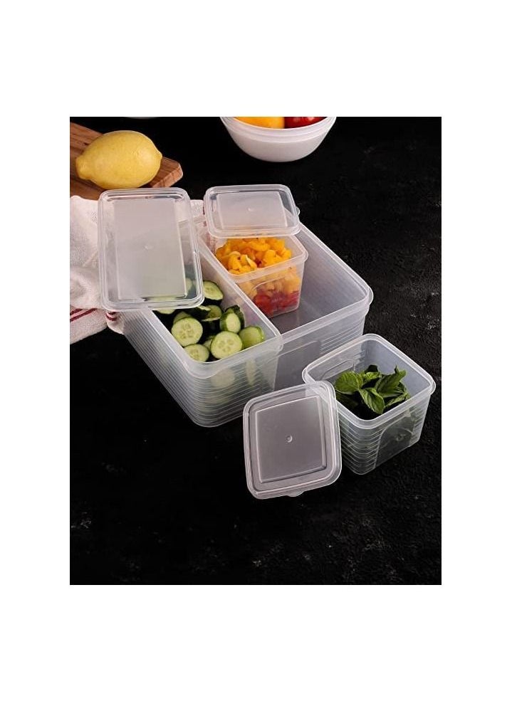 Spaceshoop 4 in 1 Grid Refrigerator Food Storage Box Plastic Kitchen Transparent Food Storage Box Stall Ice Powder Ingredient Storage Box  - Image 5