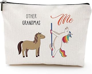 BLUE LEAVES Blue Leaves Grandma Gifts,Funny Gifts for Grandma,Grandma Birthday Gift,Makeup Bag, Make Up Pouch,Unicorn,Grandma  - Image 1