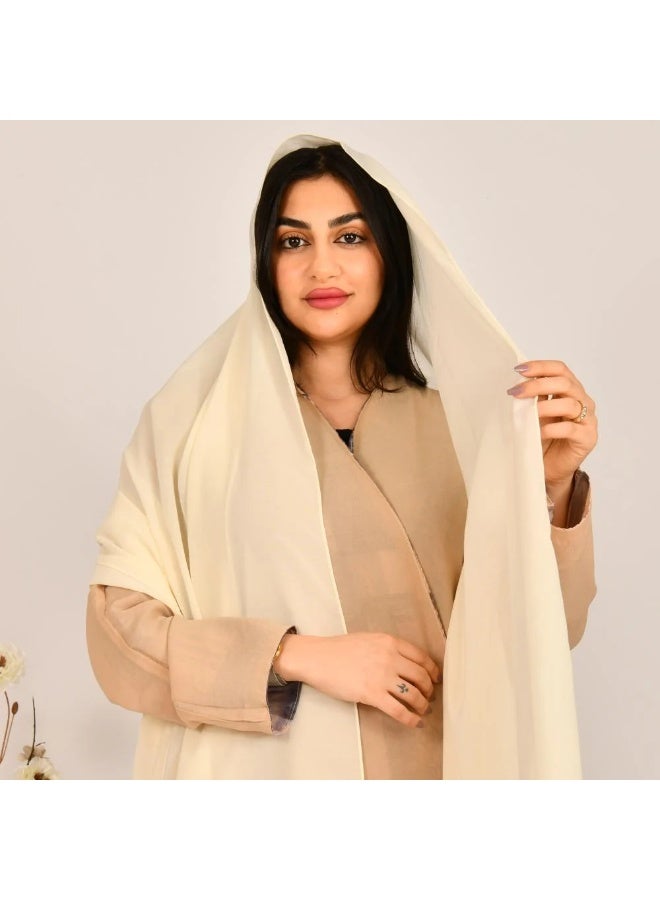 beyond abaya Light beige shawl - Image 1