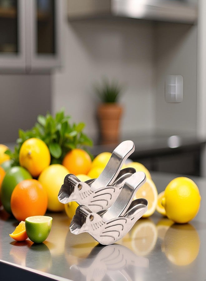 Tustao 2 Pieces Silver Bird Shape Lemon Juicer Stainless Steel Manual and Lime Squeezer Slice Squeezer, Stainless Steel Fruit Portable Lemon Citrus Bird Juicer Kitchen,Manual Juicers - Image 5