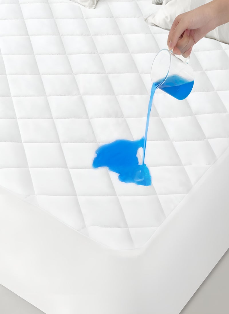 Blueberry Quilted Waterproof Matress Protector Extra Deep Fitted Bed Cover 160X200+25Cm - Image 1