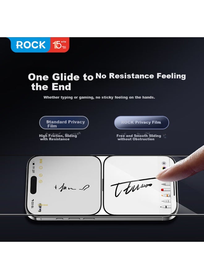 Rock Tempered Glass Screen Protector For Iphone 17, Privacy Anti-spy Full Coverage, Anti-drop, -proof, High Definition, High Transparency, Anti-fingerprint Tempered Glass - Image 2