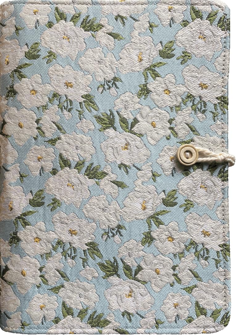 ipoul A5 Binder 6 Ring, Embroidered Flower Journal, Refillable Notebook, 6"x8", A5 Sketchbook, Travel Journal for Women, White Gardenia, Binder Notebook, Planner Binder - Image 1