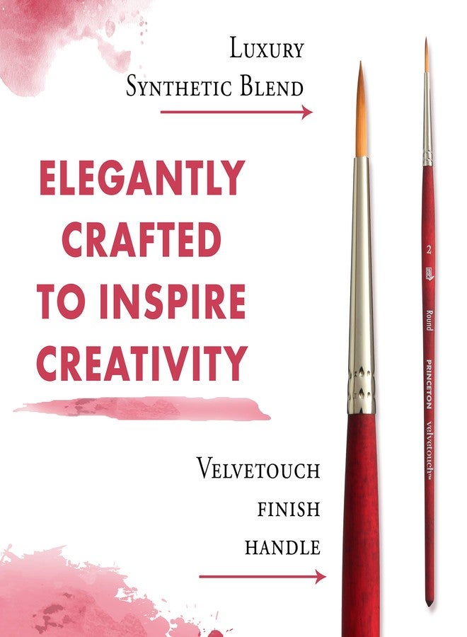 Princeton Velvetouch, Series 3950, Paint Brush for Acrylic, Oil and Watercolor, Round, 2 - Image 4