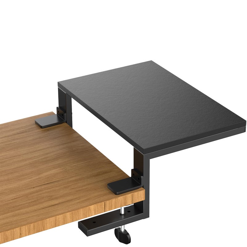 ARES WING Clamp-On Desk Extender & Monitor Shelf â€“ 15" x 9.8" Space Booster, Freestanding or Clamp Mount, Holds 44 lbs, No Drill Desktop Organizer for Office/Gaming, Black - Image 1