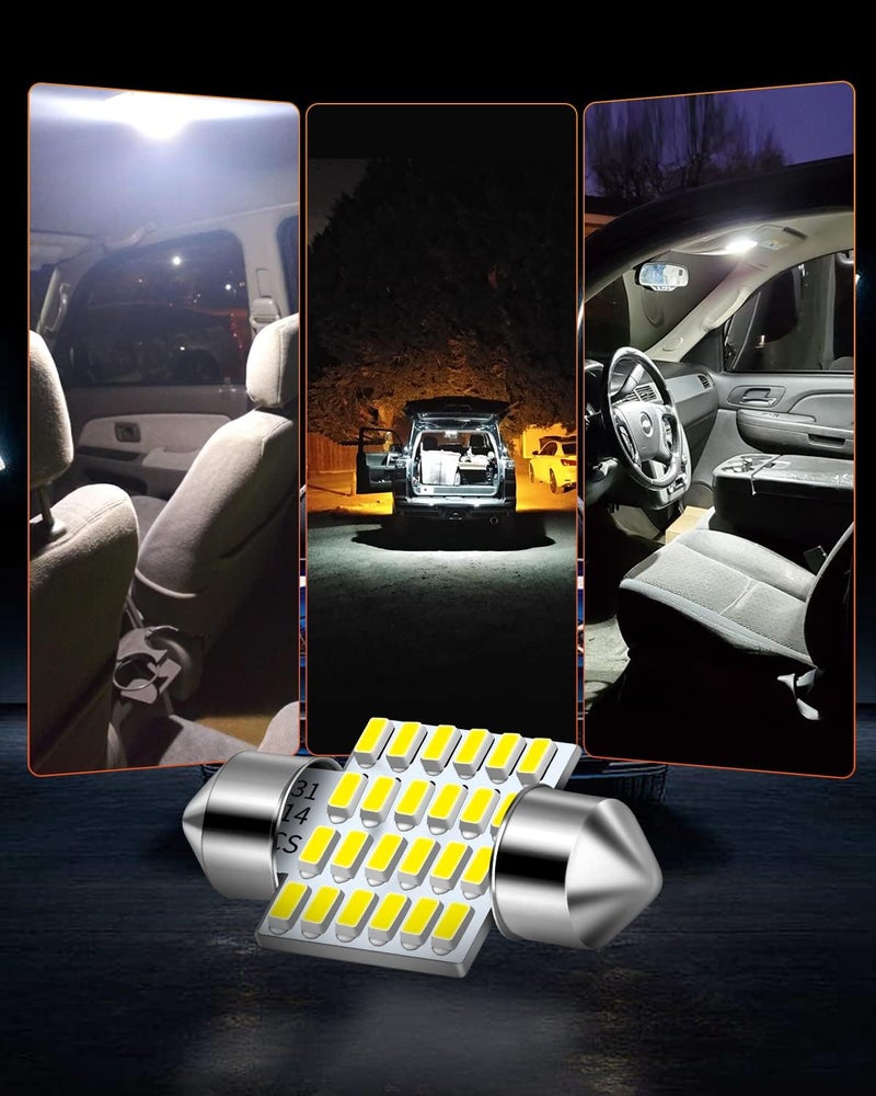 LUYED DE3175 LED Bulbs Xenon White Canbus Error Free 1.25 inches 31mm DE3021 DE3022 3175 LED Bulbs Used For Interior Map Dome Lights,Pack of 4 - Image 4