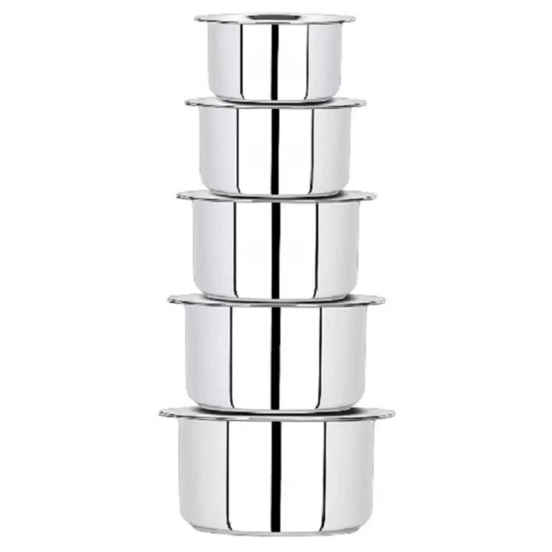 Sprucezone مجموعة سبروس زون من الفولاذ المقاوم للصدأ مكونة من 5 قطع مع قاعدة تحريض/ مجموعة أواني الطهي مع غطاء سعة متعددة الاستخدامات (5 قطع. 1 لتر، 1.5 لتر، 2 لتر، 2.5 لتر، 3 لتر) - Image 5