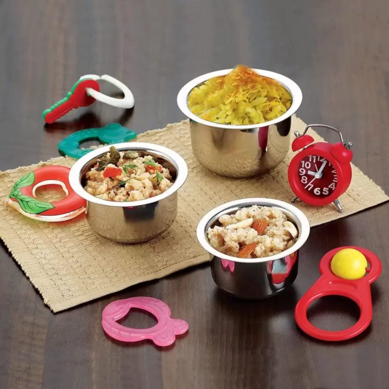 Sprucezone مجموعة سبروس زون من الفولاذ المقاوم للصدأ مكونة من 5 قطع مع قاعدة تحريض/ مجموعة أواني الطهي مع غطاء سعة متعددة الاستخدامات (5 قطع. 1 لتر، 1.5 لتر، 2 لتر، 2.5 لتر، 3 لتر) - Image 4