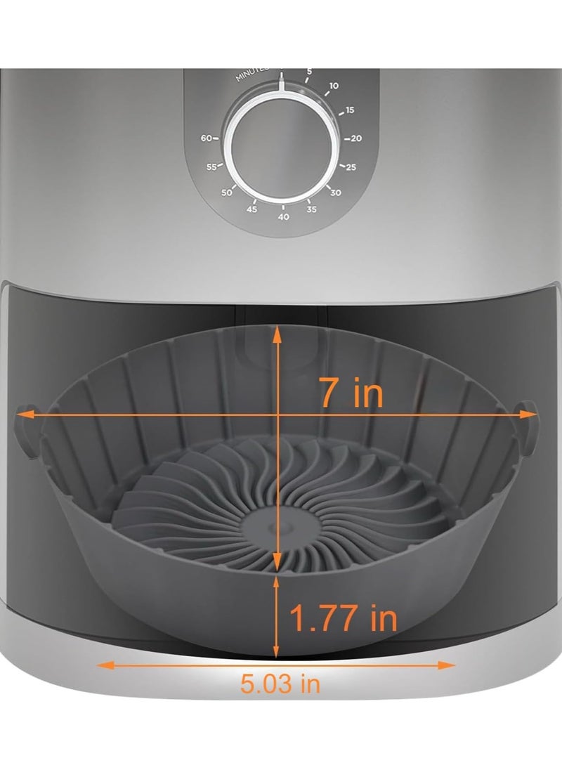 2 Pcs Air Fryer Silicone Pot, Silicone Liners Food Safe Non Stick Air fryers Basket Oven Accessories, Replacement of Flammable Parchment Liner Paper Fits 3QT - 5QT