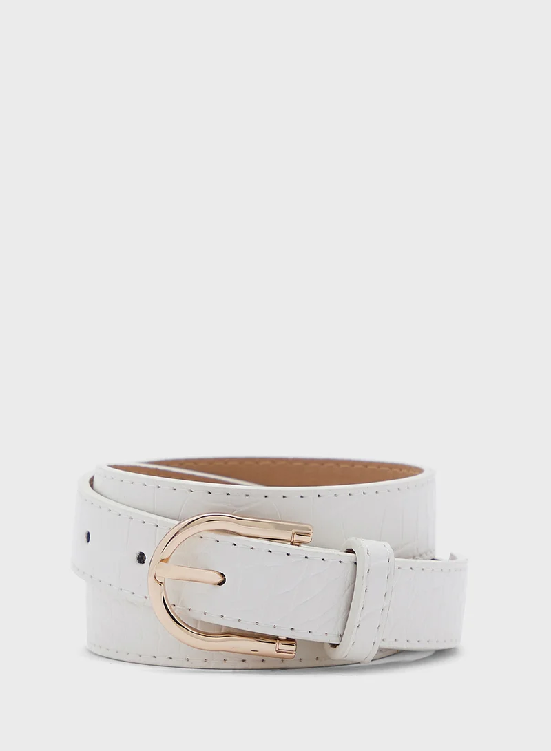 ايلا Croc Print Slim Belt
