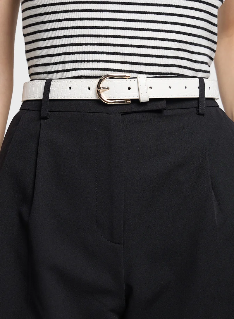 ايلا Croc Print Slim Belt