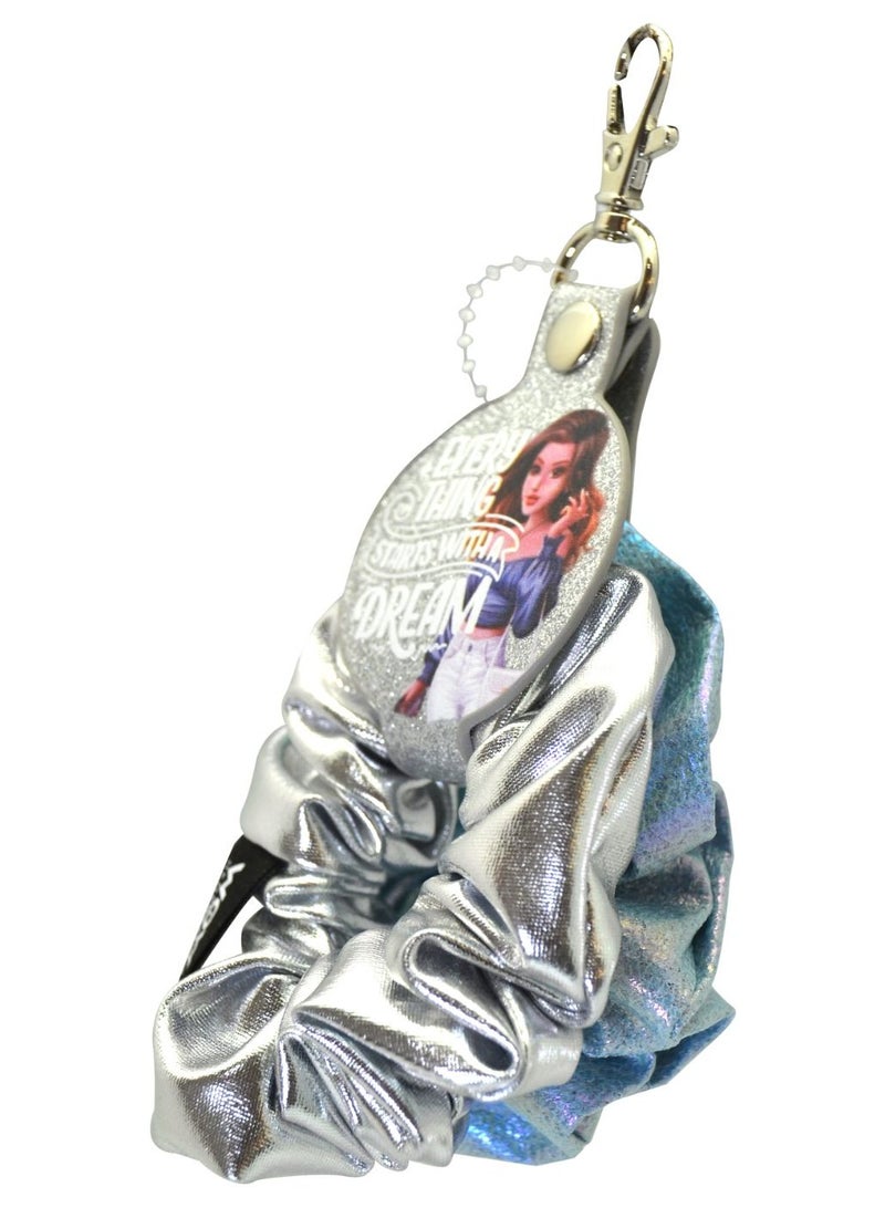 WOW Generation 2 in 1 Scrunchie & Keychain Green and Silver - Image 2