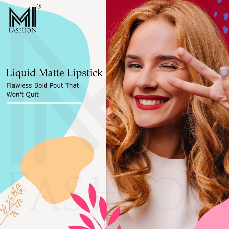 MI FASHION MI FASHION Super Stay Matte Liquid Lipstick Wine Cherry Red 35ml For Women Eat Drink Live Confidently All Day Without Smudges Packs 2 - Image 2