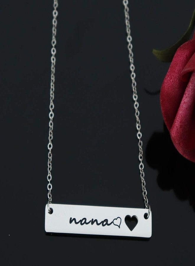 CHENVA Grandma Gifts Stainless Steel Bar Pendant Necklace for Mimi Nana Gigi Grandmother Jewelry (Nana Necklace) - Image 2
