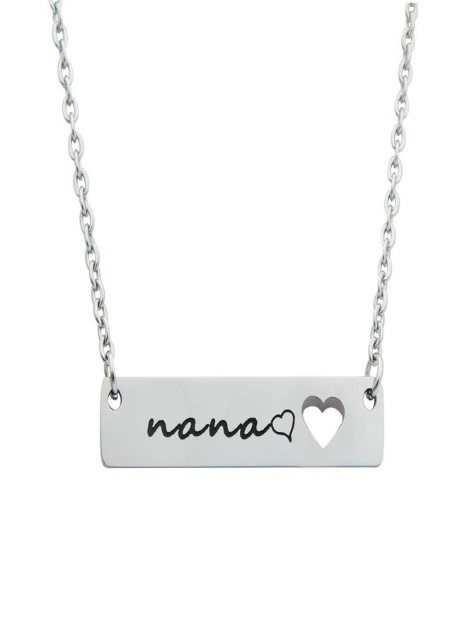 CHENVA Grandma Gifts Stainless Steel Bar Pendant Necklace for Mimi Nana Gigi Grandmother Jewelry (Nana Necklace) - Image 1