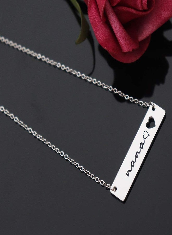 CHENVA Grandma Gifts Stainless Steel Bar Pendant Necklace for Mimi Nana Gigi Grandmother Jewelry (Nana Necklace) - Image 4