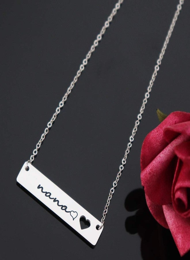 CHENVA Grandma Gifts Stainless Steel Bar Pendant Necklace for Mimi Nana Gigi Grandmother Jewelry (Nana Necklace) - Image 5